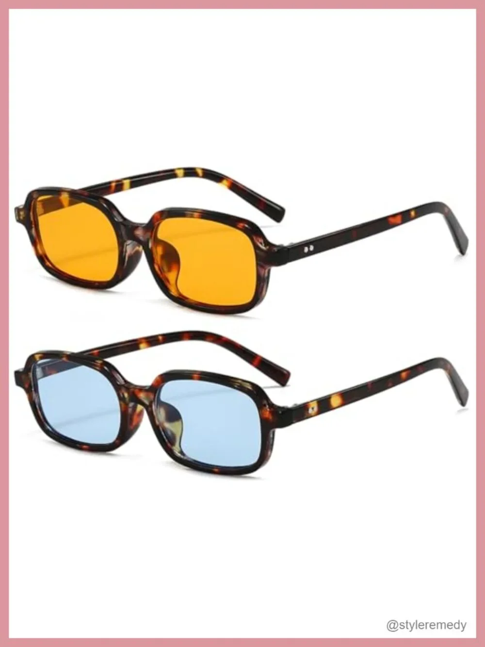 Retro Rectangular Small Square Sunglasses UV400 Lenses